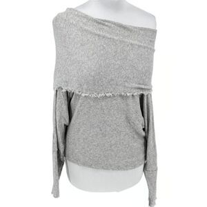 NEW Gray Sz Medium/Large Off The Shoulder JARRETT Stretch Sweater MICHAEL LAUREN